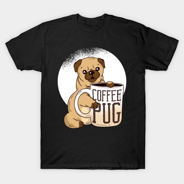 Cute Coffee Pug graphic, Coffee And Dog Lover Gift, Pug Mama design T-Shirt by Blue Zebra